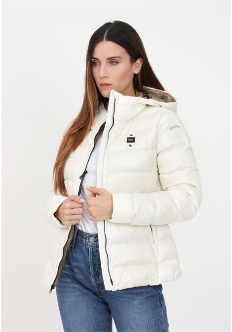 White quilted down jacket with hood for women BLAUER | Jackets | 23WBLDC03089-005050102TT