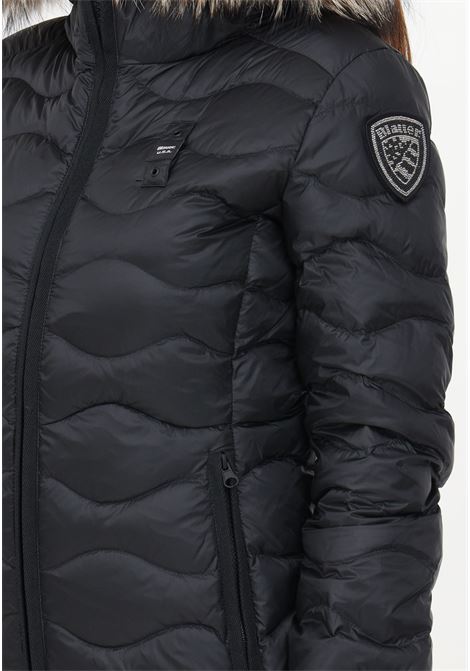 Black down jacket with fur hood for women BLAUER | Jackets | 23WBLDC03093-006047999