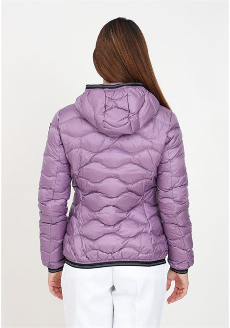 Purple down jacket with rhinestone logo and hood for women BLAUER | Jackets | 23WBLDC03095-006047739