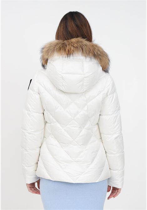 White down jacket with hood and rhinestone emblem for women BLAUER | Jackets | 23WBLDC03141-006047102TT