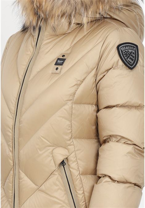 Beige down jacket with hood for women BLAUER | Jackets | 23WBLDC03141-006047320TU