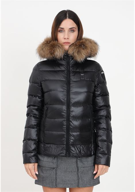 Black down jacket with hood for women BLAUER | Jackets | 23WBLDC03148-005050999EL