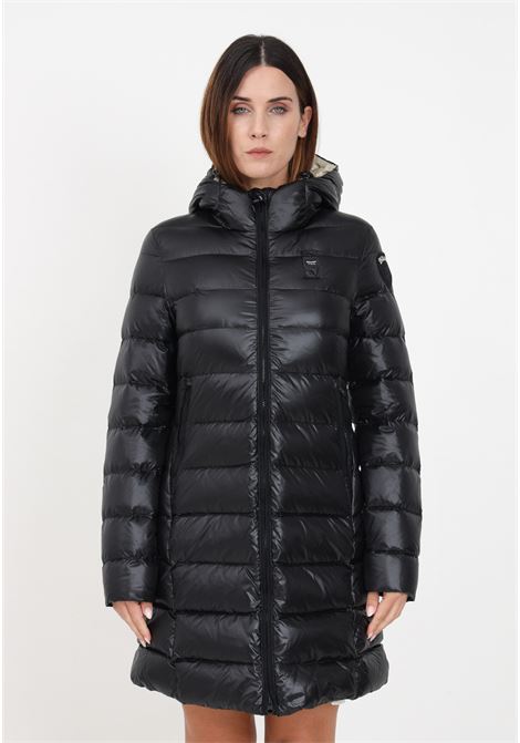 Long black down jacket with hood for women BLAUER | Jackets | 23WBLDK03091-005050999EL