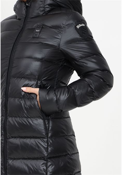 Long black down jacket with hood for women BLAUER | Jackets | 23WBLDK03091-005050999EL