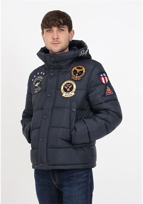Men's down jacket with patch and hood BLAUER | Jackets | 23WBLUC02536-006726888