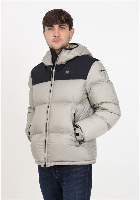 Hooded down jacket with men's writing BLAUER | Jackets | 23WBLUC03010-006365929