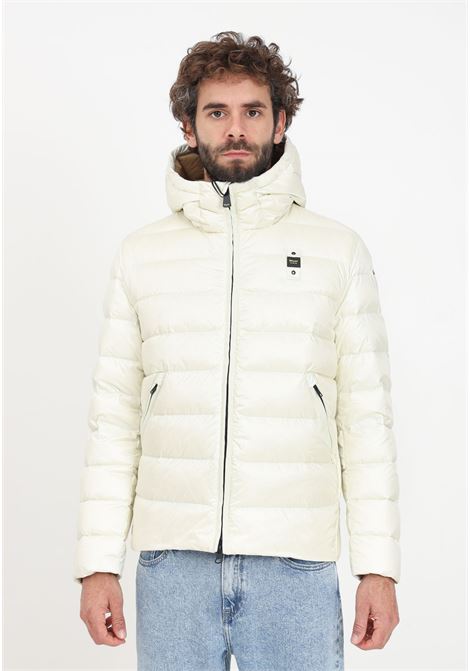 White quilted down jacket with hood for men BLAUER | Jackets | 23WBLUC03075-006047112TT