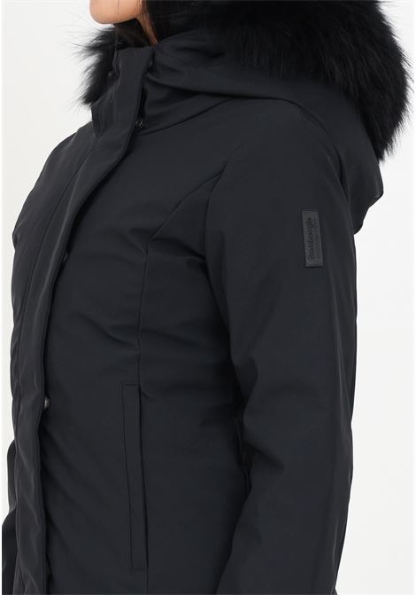 Black parka with hood and logo for women BOMBOOGIE | Jackets | CW144P-TNSR390