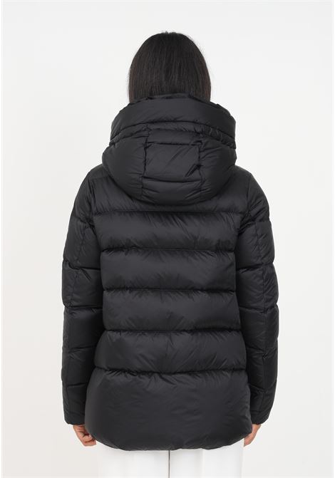 Black quilted down jacket with hood for women BOMBOOGIE | Jackets | GW6012-TDLC390