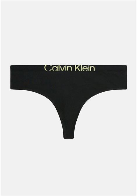 Black thong with elastic for women CALVIN KLEIN JEANS | Slip | 000QF7401EUB1