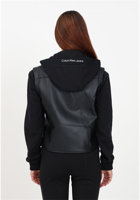 Black leather jacket for women CALVIN KLEIN JEANS | Jacket | J20J221384BEHBEH