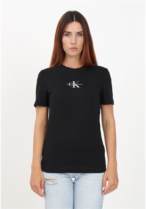 Black women's t-shirt with logo print CALVIN KLEIN JEANS | T-shirt | J20J221426BEHBEH