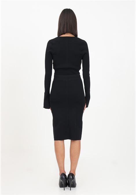 Black ribbed midi skirt for women CALVIN KLEIN JEANS | Skirt | J20J221437BEHBEH