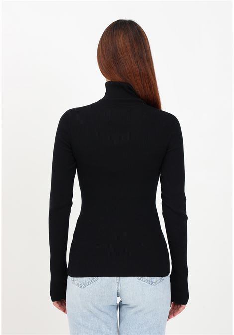 Women's black turtleneck sweater with logo patch CALVIN KLEIN JEANS | Knitwear | J20J221688BEHBEH