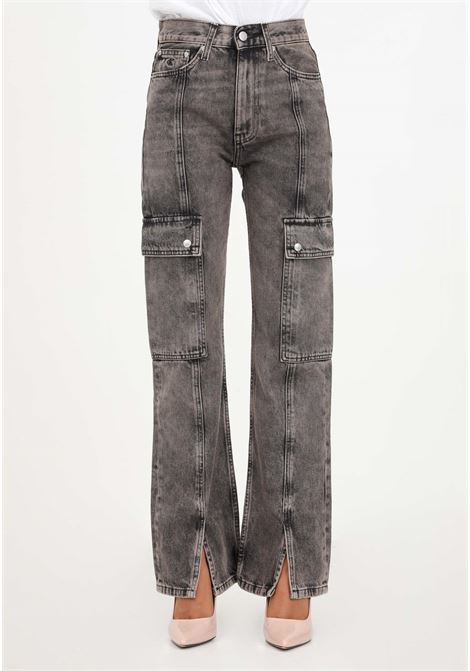 Jeans cargo  in denim grigio da donna CALVIN KLEIN JEANS | Jeans | J20J2217631A41A4