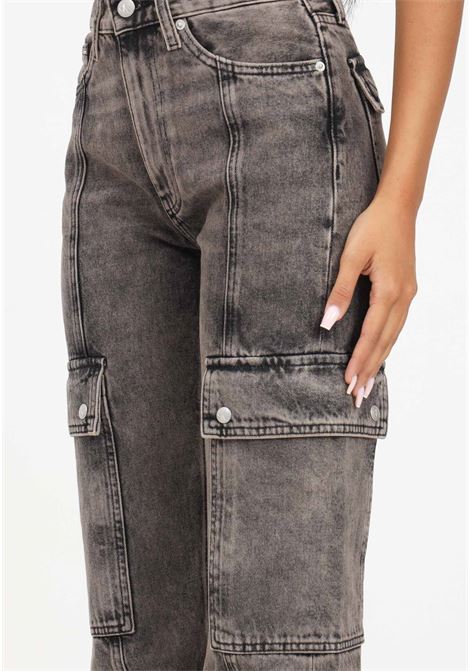 Women's gray denim cargo jeans CALVIN KLEIN JEANS | Jeans | J20J2217631A41A4