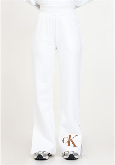 Pantaloni bianchi con logo da donna CALVIN KLEIN JEANS | Pantaloni | J20J222245YAFYAF
