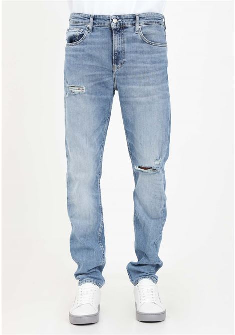 Jeans slim affusolati in denim chiaro da uomo CALVIN KLEIN JEANS | Jeans | J30J3233621AA1AA