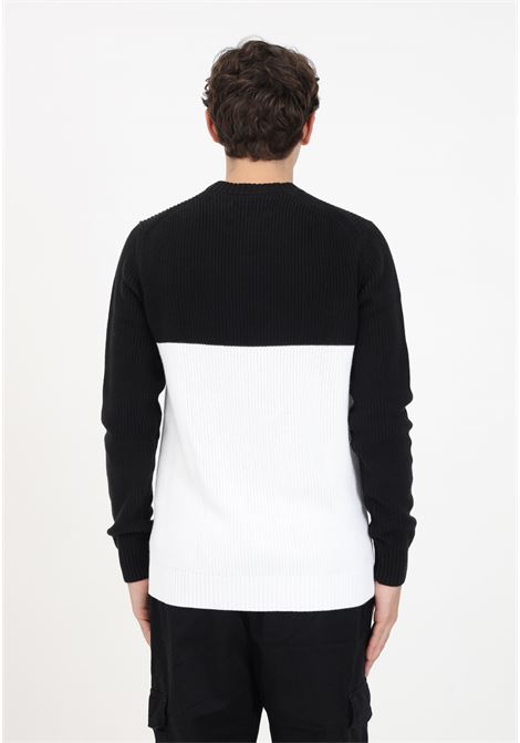 Pullover nero e bianco con logo da uomo CALVIN KLEIN JEANS | Maglieria | J30J323981YAFYAF