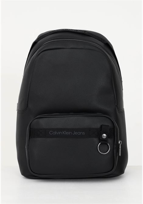 Black backpack with logo and zip for men and women CALVIN KLEIN JEANS | Backpacks | K50K510112BDS