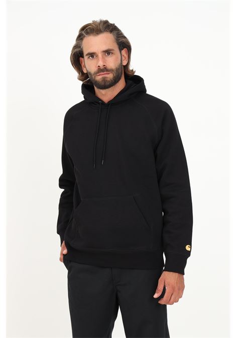 Men's black hooded sweatshirt with logo embroidery CARHARTT WIP | Sweatshirt | I02638400FXX