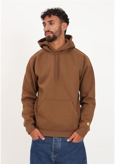 Brown men's hoodie with logo embroidery CARHARTT WIP | I0263841R0XX