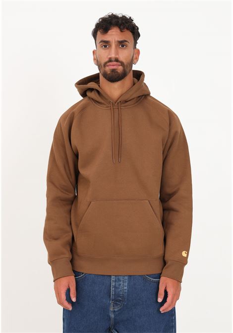 Brown men's hoodie with logo embroidery CARHARTT WIP | I0263841R0XX