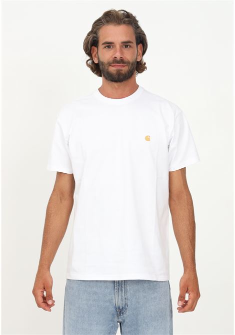 Men's and women's white short-sleeved T-shirt with embroidered logo CARHARTT WIP | T-shirt | I02639100RXX