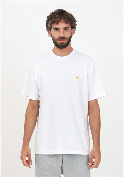 Men's and women's white short-sleeved T-shirt with embroidered logo CARHARTT WIP | T-shirt | I02639100RXX
