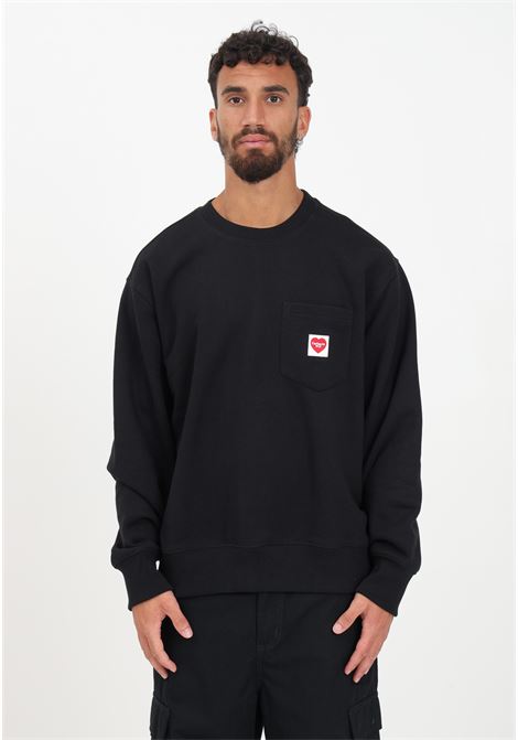 Black crew-neck sweatshirt for men with chest pocket CARHARTT WIP | Sweatshirt | I03231589XX