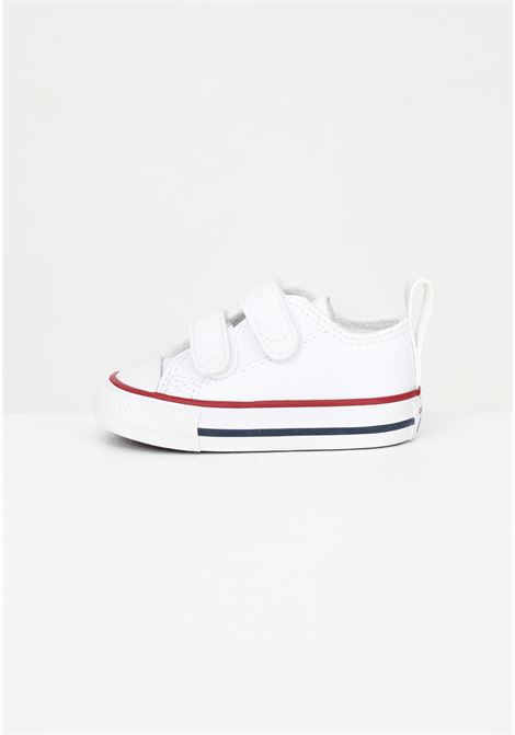 White Chuck Taylor Hook and Loop Low Top leather baby sneakers CONVERSE | Sneakers | 748653C.