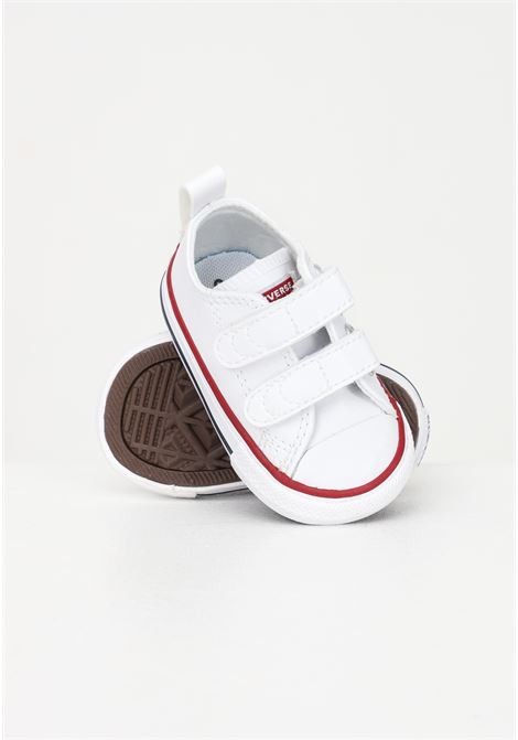 White baby Chuck Taylor Hook and Loop Low Top sneakers in leather CONVERSE | Sneakers | 748653C.