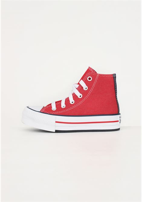 Sneakers rosse per bambino e bambina Chuck Taylor All Star EVA Lift Platform Retro Denim CONVERSE | Sneakers | A06020C.