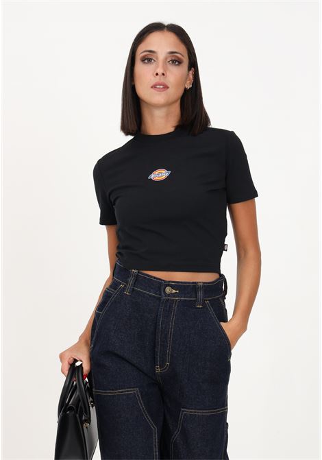 Black casual women's t-shirt with logo print DIckies | T-shirt | DK0A4XPOBLK1BLK1