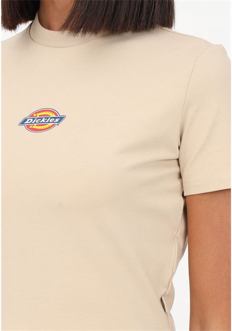 Beige women's crop t-shirt with logo print DIckies | T-shirt | DK0A4XPOF951F951