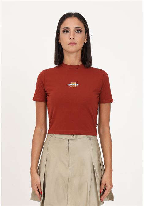 T-shirt crop mattone da donna con stampa logo DIckies | T-shirt | DK0A4XPOG041G041