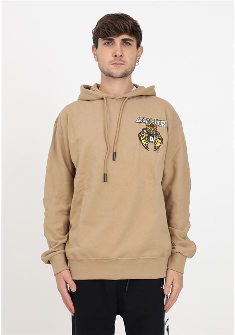 Brown sweatshirt with men's prints DISCLAIMER | 23IDS53788BROWN