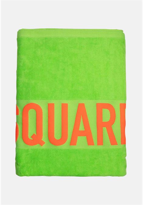 Green beach towel for men and women with logo lettering print DSQUARED2 |  | D7P00480324