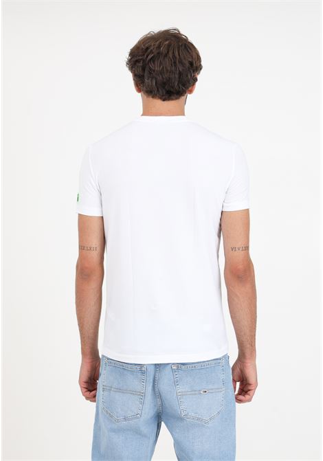 T-Shirt bianca con patch logo da uomo DSQUARED2 | T-shirt | D9M20472113