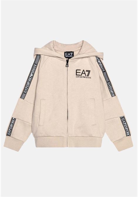 Beige sweatshirt with decorative logo for boys and girls EA7 | 6RBM63BJEXZ1716