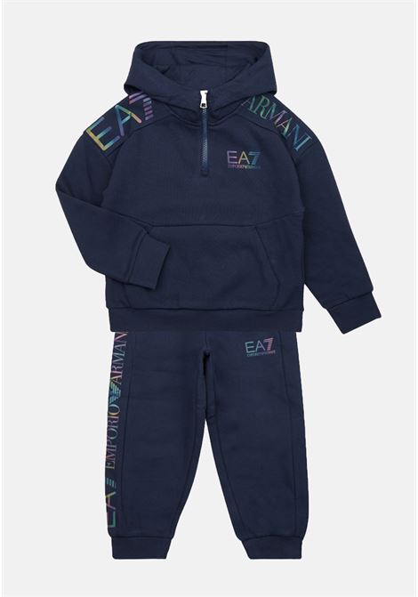 Blue tracksuit with logo print for boys and girls EA7 | Sport suits | 6RBV59BJEXZ1554
