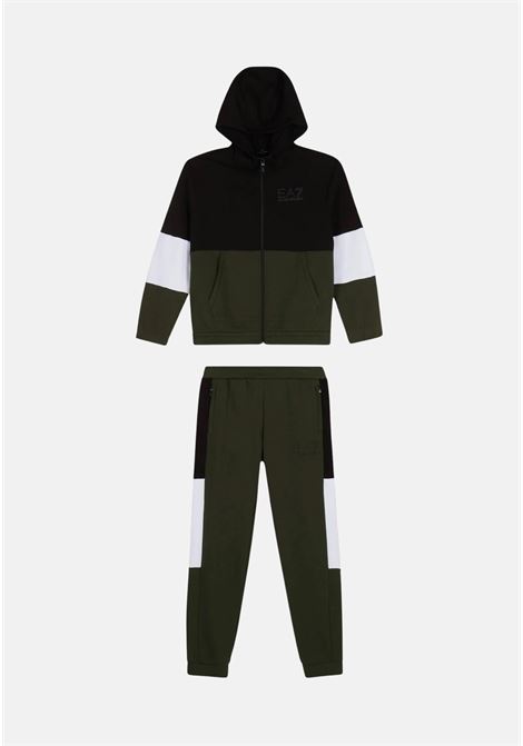 Athletic Color Block green tracksuit for children EA7 | Sport suits | 6RBV61BJEXZ1845