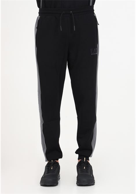 Pantaloni neri e grigi con stampa logo da uomo EA7 | Pantaloni | 6RPP64PJ07Z1200