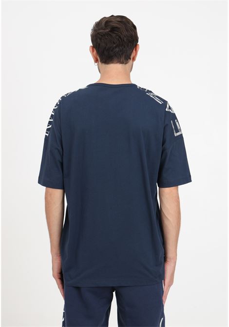 T-shirt blu con logo argento da uomo EA7 | T-shirt | 6RPT10PJ7CZ1554