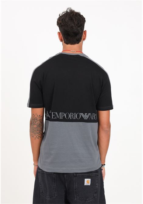 T-shirt grigia e nera con logo da uomo EA7 | T-shirt | 6RPT17PJ02Z1977