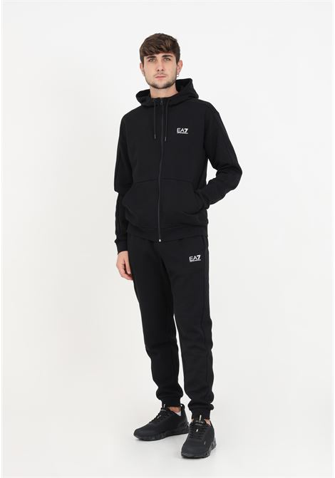 Black tracksuit with hood and logo for men EA7 | Sport suits | 6RPV66PJ07Z0200