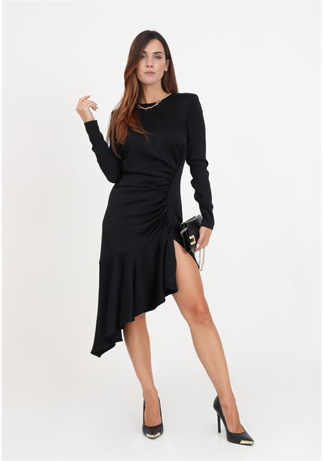 Asymmetric crepe dress with crew neck for women ELISABETTA FRANCHI | Dresses | AB43137E2110