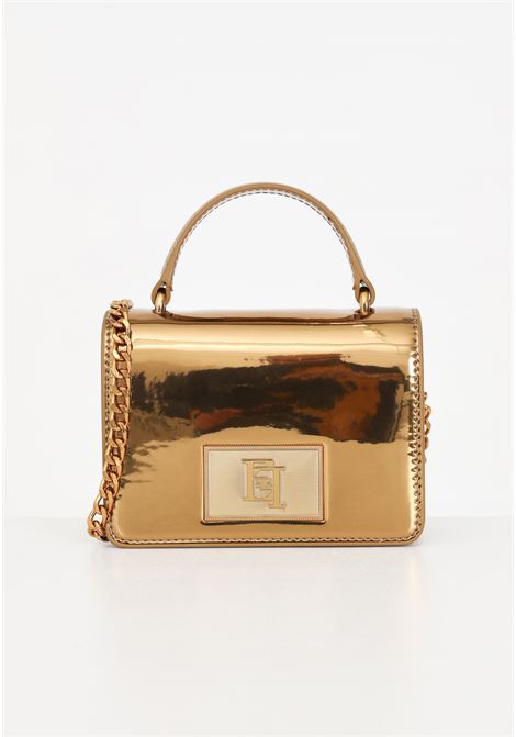 Borsa mini specchiata oro vintage con placca logo ELISABETTA FRANCHI | Borse | BS02A37E2R05