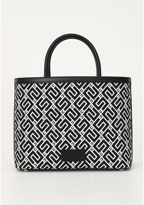 Black shopper for women with all-over logo pattern ELISABETTA FRANCHI | Bag | BS06A36E2110