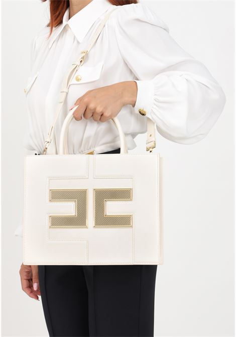 Women's butter shopper with logo ELISABETTA FRANCHI | Bag | BS13A36E2193